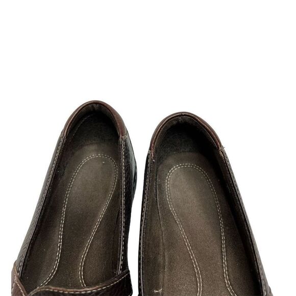 Clarks bendables sixty cruise brown leather criss cross flats size 8 - Picture 10 of 13